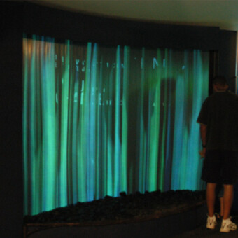 Indoor water wall with imaging - Design - Build - New England Aquarium - Boston, MA
