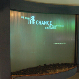 Indoor water wall with imaging - Design - Build - New England Aquarium - Boston, MA.