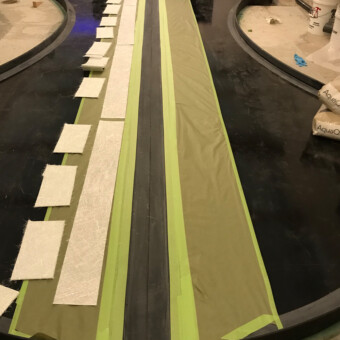 4500 gallon salt water shark exhibit, installation in Mystic Aquarium, Mystic, CT